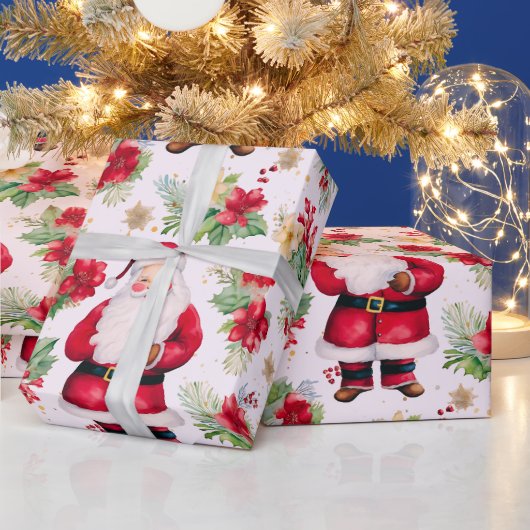 サンタクロース冬の果実のクリモダンスマス ラッピングペーパー (クリスマス)