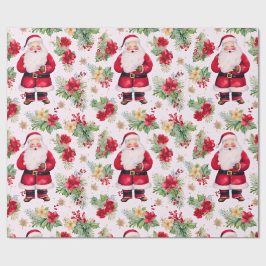 サンタクロース冬の果実のクリモダンスマス ラッピングペーパー (フラット)