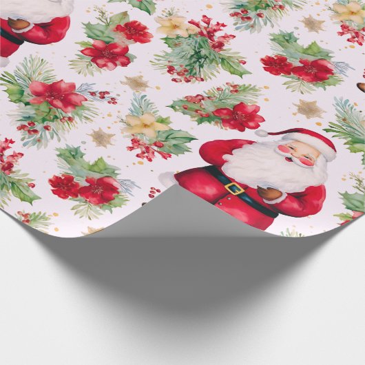 サンタクロース冬の果実のクリモダンスマス ラッピングペーパー (角)