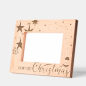 サンタクロース初めてのクリスマス木製 レーザー彫刻フレーム (左)