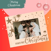 サンタクロース初めてのクリスマス木製 レーザー彫刻フレーム