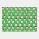 サンタクロース包装紙、ギフトラップ顔 ラッピングペーパーシート (正面3)