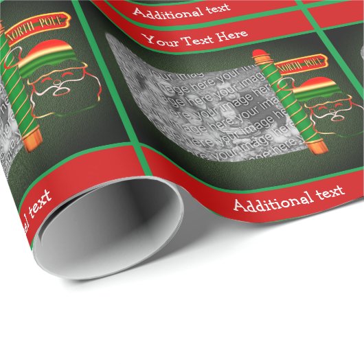 サンタクロース北極あなたの写真の休日 ラッピングペーパー (ロールコーナー)