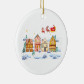 サンタクロース北極クリスマスビレッジ セラミックオーナメント (右)