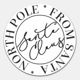 サンタクロース北極ステッカー ラウンドシール