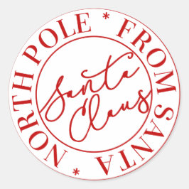 サンタクロース北極ステッカー ラウンドシール