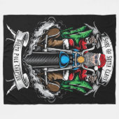 サンタクロース北極章の息子 フリースブランケット (正面(横))