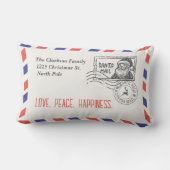 サンタクロース北極表現郵便封筒 ランバークッション (裏面)