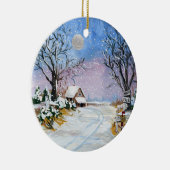 サンタクロース北極 セラミックオーナメント (右)