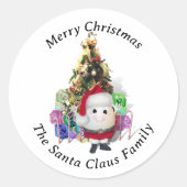 サンタクロース卵クリスマス ラウンドシール (正面)