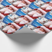 サンタクロース及び白いピットブルテリア犬 ラッピングペーパー (角)