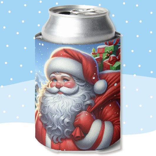 サンタクロース名を追加クリスマスプレゼント 缶クーラー