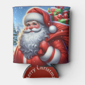 サンタクロース名を追加クリスマスプレゼント 缶クーラー (正面)