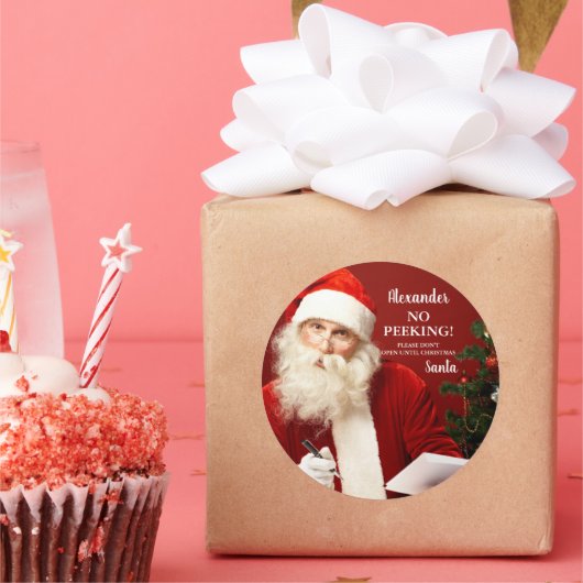 サンタクロース名前なし覗き回し ラウンドシール (パーティー)
