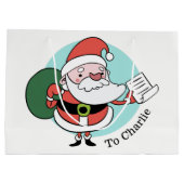 サンタクロース名前をカスタムする大抱き枕 ラージペーパーバッグ (裏面)