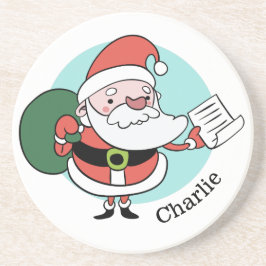 サンタクロース名前をカスタムする砂岩コースター コースター