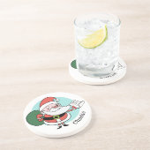 サンタクロース名前をカスタムする砂岩コースター コースター (側面)