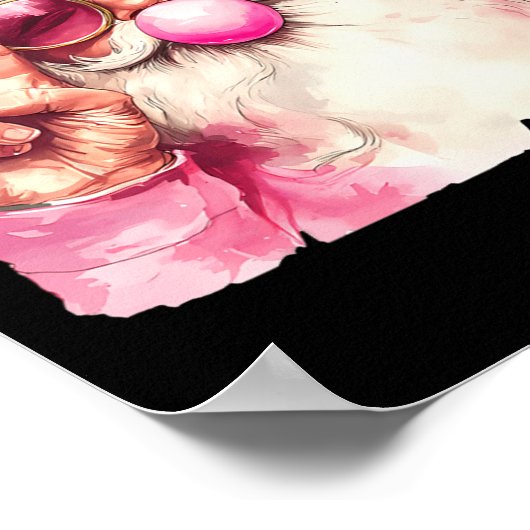 サンタクロース吹のバブルガムピンクサングルキリスト ポスター (角)