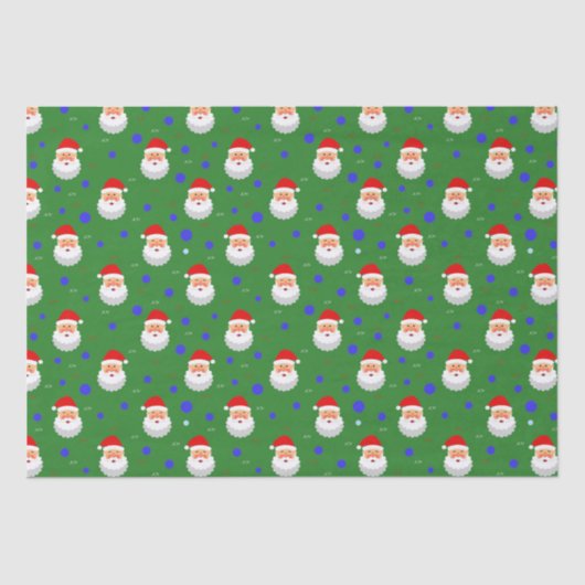 サンタクロース喜びクリスマスグリーンレッドホリデー 薄葉紙 (正面)