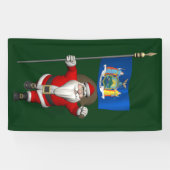 サンタクロース国旗のニューヨーク州 横断幕 (横)