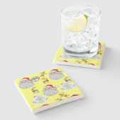 サンタクロース大理石コースター ストーンコースター (横)