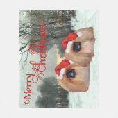 サンタクロース夫妻 フリースブランケット (正面)