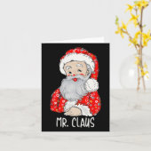 サンタクロース夫婦がクリスマスに合わせる カード (黄色い花)