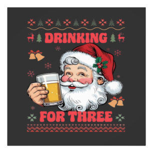 サンタクロース夫婦のクリスマス酒 フォトプリント           