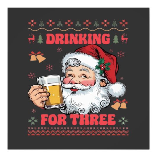 サンタクロース夫婦のクリスマス酒 フォトプリント            (正面)
