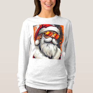 サンタクロース女子スウェットシャツとTシャツ Tシャツ