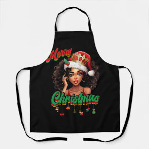 サンタクロース女王アメリカのアフリカ系クリスマス女性 エプロン