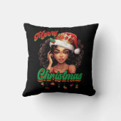 サンタクロース女王アメリカのアフリカ系クリスマス女性 クッション (裏面)