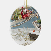 サンタクロース子供のクリスマスヴィンテージ セラミックオーナメント (右)