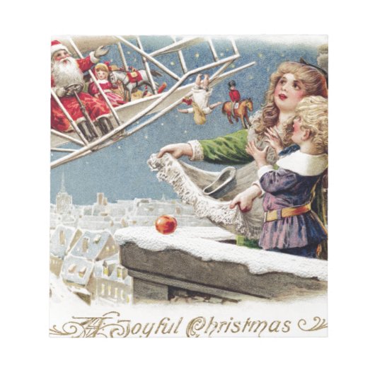 サンタクロース子供のクリスマスヴィンテージ ノートパッド (正面)