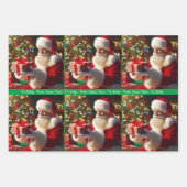 サンタクロース子供の名前を追加クリスマス3 ラッピングペーパーシート (正面3)
