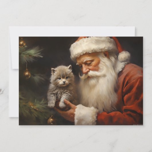 サンタクロース子猫メリークリスマス シーズンカード (正面)