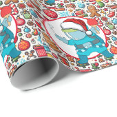 サンタクロース宇宙飛行士と卓球 ラッピングペーパー (ロールコーナー)