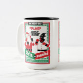 サンタクロース対クランプスボクシングマッチグッド対イビル ツートーンマグカップ (正面左)