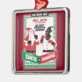 サンタクロース対クランプスボクシングマッチグッド対イビル メタルオーナメント (左)