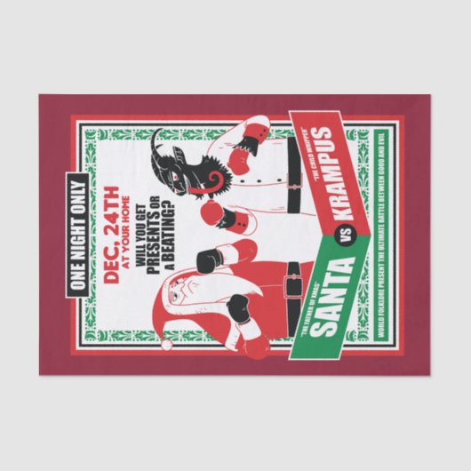 サンタクロース対クランプスボクシングマッチグッド対イビル 薄葉紙 (正面)