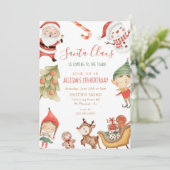 サンタクロース小人クリスマス子供の誕生日パーティー  招待状 (スタンド正面)