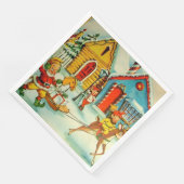 サンタクロース小人ヴィンテージクリスマスイラストレーションN (コーナー)