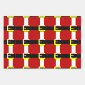 サンタクロース帯赤黄色と白 ラッピングペーパーシート (正面)