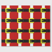 サンタクロース帯赤黄色と白 ラッピングペーパー (フラット)