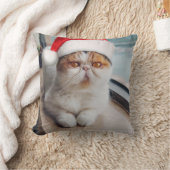 サンタクロース帽の素晴らしいペルシャ猫 クッション (ブランケット)