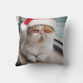 サンタクロース帽の素晴らしいペルシャ猫 クッション (裏面)