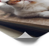 サンタクロース帽の素晴らしいペルシャ猫 ポスター (角)