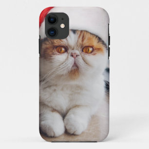 サンタクロース帽の素晴らしいペルシャ猫 iPhone 11 ケース