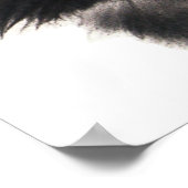 サンタクロース帽の黒いクリスマス猫 ポスター (角)