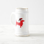 サンタクロース帽をかぶったダシュント ビールジョッキ (正面左)